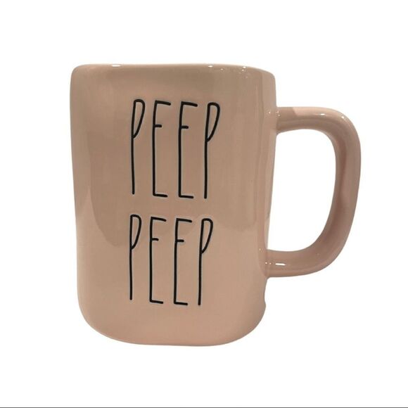 Rae Dunn Pale Pink Peep Peep Easter Coffee Mug Tea Cup For Easter Seasonal Mug - Picture 1 of 4